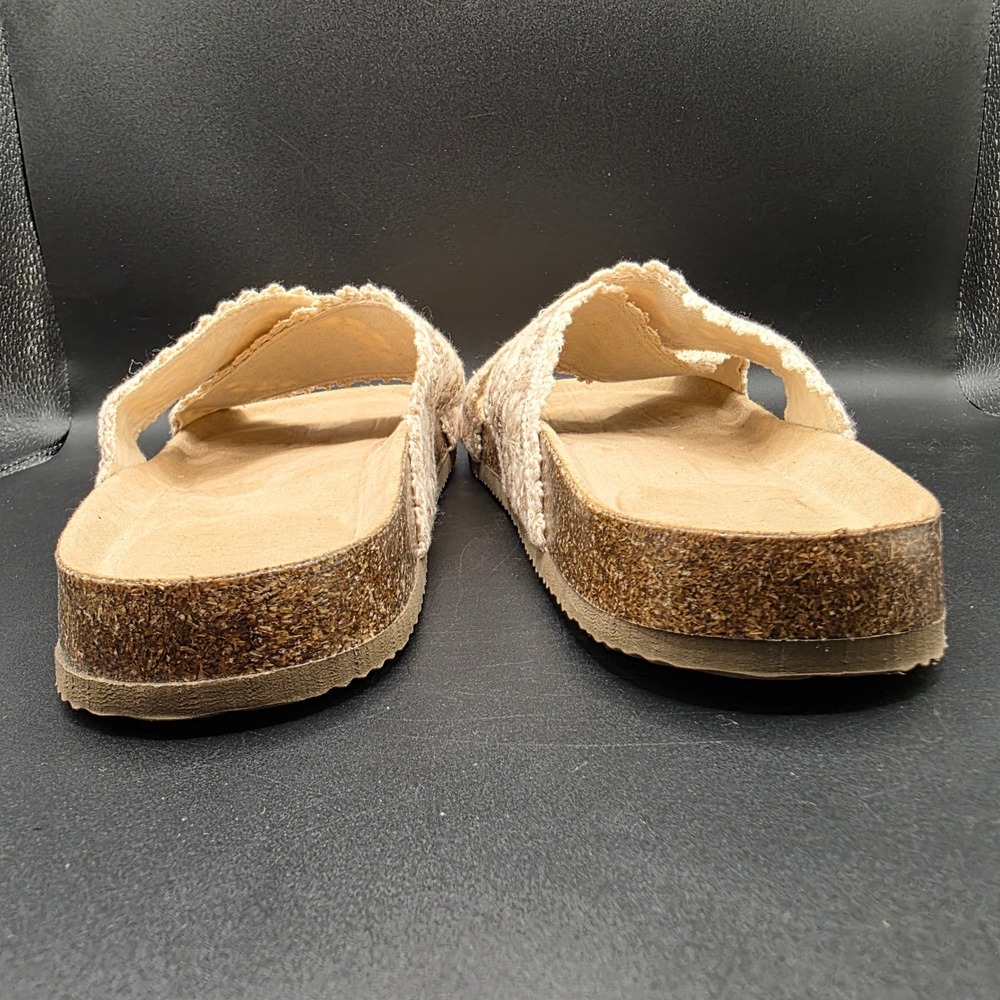 Haute Hippie Crochet Floral Crisscross Slide Sandals Tan Cream Boho Summer 8.5M - Picture 4 of 9